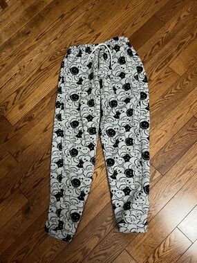 Kids Gray & Black Smile Face Jogger Pants